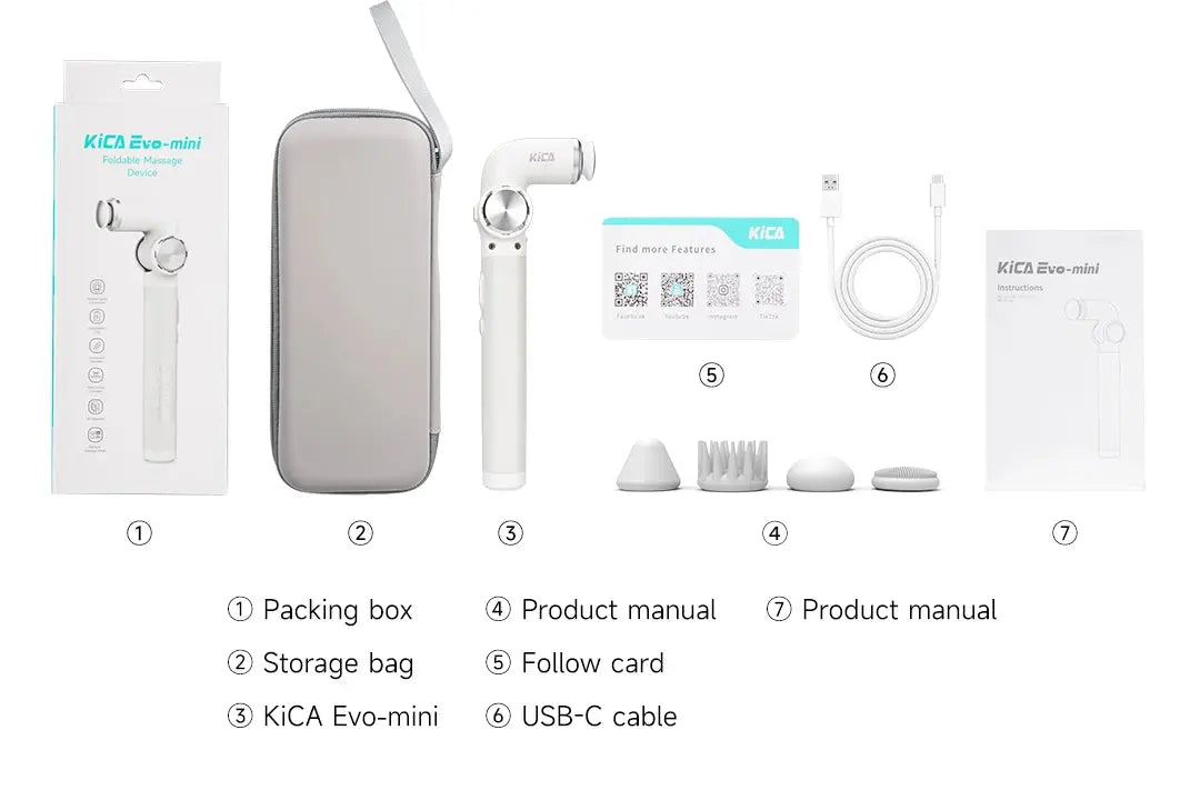 KICA EVO Mini Foldable Massage Gun - KICA